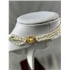 Image 3 : Genuine Triple Strand Pearl Necklace. Approx. 16" L