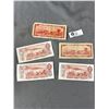 Image 2 : 5 Canadian $2 Paper Bills - 2 1954 & 3 1974