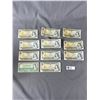 Image 1 : 11 Canadian $1 Paper Bills, Includes 1 From 1954