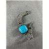 Image 3 : Silver Turquoise 1.5" Pendant On 20"Necklace & Bracelet Set