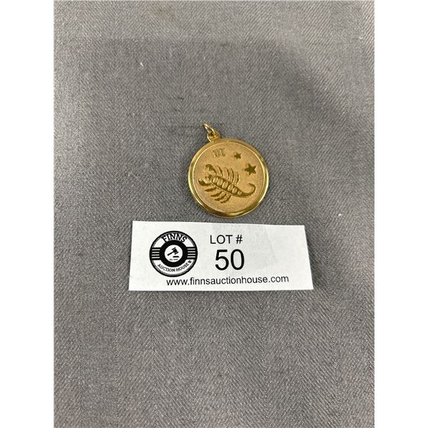 Gold Scorpio 1.5" Pendant