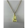 Image 2 : Antique Genuine Stone Fob 1.5" Pendant On 16" Chain