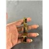 Image 2 : Unique Wide Gold Bracelet w/ Black Rope Detail