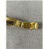 Image 3 : Unique Wide Gold Bracelet w/ Black Rope Detail