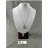 Image 1 : Simulated Diamond Art Deco 1.5" Pendant On 20" Necklace.