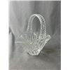 Image 2 : Vintage 7" Crystal Basket & Glass Perfume Bottle w/ Atominizer