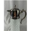 Image 2 : Antique Cut Glass 14" Tall Carafe w/ Silver Plated Top and Ice Chiller