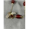 Image 2 : Unqiue Vintage Necklace w/ Large Fly Drop/Brooch w/ Clear Rhinestones