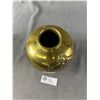 Image 2 : Lovely Solid Brass 7" Tall Vase w/ Iris Flower Design w/ Wood Stand- Asian Makers Mark
