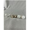 Image 3 : Vintage Sterling Salt and Pepper Set and 2 Crystal and Mother of Pearl w/ Sterling Collars Salt and 