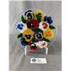 Image 1 : Pretty Artist Signed Art Glass Plate w/ Stand