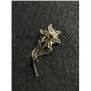 Image 2 : Marked Sterling Silver Figurine Flower Brooch