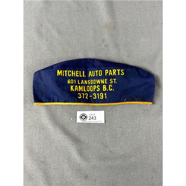 Vintage "Canadian Brakeblok Brake Lining" Head Cap From Mitchell Auto Parts Kamloops B.C.