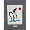 Image 1 : 1999 Painting "Loon" By First Nations Artist Ben Houstie, Waglisla B.C. Approx. 11" x 14"