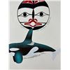 Image 2 : 1999 Painting "Sun" By First Nations Artist Ben Houstie, Waglisla B.C.& Orca By Donald B Peters Appr