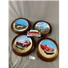 Image 1 : 4- 1989 Ltd Ed Round Framed Classic Cars Collector Plates From The "Dream Machines" Series & Resin '
