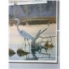Image 2 : Ltd Ed. 202/303 Metal Framed & Matted Signed Brenda Carter Heron Print. Approx. 21" x 29"