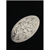 Image 1 : Nicely Engraved Oval Sterling 1950's Brooch
