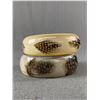 Image 2 : 2 Vintage Real Feather Bracelets & 1 Handcrafted Inlay Wood Bracelet