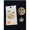 Image 1 : Maple Leaf Jewelry Lot - 2 Rhinestone Brooches & Earring/Pin Set