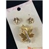 Image 2 : Maple Leaf Jewelry Lot - 2 Rhinestone Brooches & Earring/Pin Set