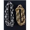Image 1 : 2 Costume Chain Necklaces - Gold Tone Approx. 28" L & Pewter Colour Approx. 32" L