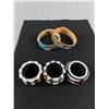 Image 1 : 2 Beaded Leather Bracelets & 3 One Of A Kind Beaded Napkin Rings