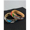 Image 2 : 2 Beaded Leather Bracelets & 3 One Of A Kind Beaded Napkin Rings