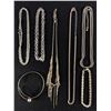 Image 1 : 5 Silver Tone Chains & 2 Rhinestone Bracelets