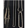 Image 3 : 5 Silver Tone Chains & 2 Rhinestone Bracelets