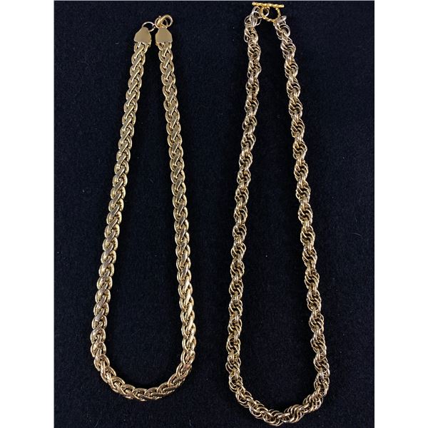 2 Heavy, Gold Tone 16  L Chain Necklaces