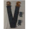 Image 1 : Vintage Beaded Cinch w/ Wood Closure & Matching Beaded Clip On Earrings