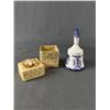 Image 3 : Hawaiian Crafted Baskets, Wood Goblet & Vintage Bell Made In Japan