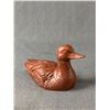 Image 2 : Vintage Canadian Duck 11" Wood Tray w/ Plastic Trim & P.E.I. Hand Carved Sandstone 5" L Duck