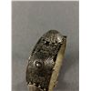 Image 3 : Interesting Vintage Middle Eastern Metal Cuffed Bracelet w/ Locking Pin
