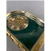Image 2 : Bulova 5" Hunter Green Table Top Battery Operated Clock.