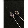 Image 2 : 2 Sterling Silver w/ Genuine Garnet and Amethyst