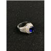 Image 2 : Gorgeous Sterling Silver Ring w/ Clear White and Blue Stones in Box
