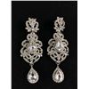 Image 1 : Pair Large Rhinestone Earrings
