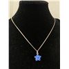 Image 1 : Sterling Silver Blue Stone Pendant with Sterling Silver Chain