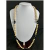 Image 4 : 2 Gorgeous Vintage Knotted Bead Necklaces w/ Fancy Clasps. Approx. 30"L & 46" L