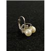 Image 2 : Vintage Sterling Silver Genuine Pearl Earrings