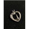 Image 1 : Large 925 Sterling Silver w/ Diamonds Lighthouse Heart Pendant, Solid