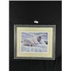 Image 1 : Framed & Matted Polar Bear Print. Approx. 25" x 21"