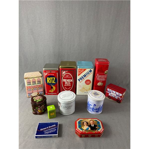 Vintage Lot Of Cigarette & Kitchen Tins