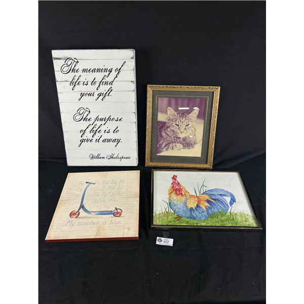 Lot Of Assorted Wall Art Including William Shakespeare Quote (12" x 18")