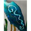 Image 2 : Painted Standing Metal Art Of A Crane. Approx. 23" H