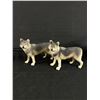 Image 4 : Sandicast 9" L Wolf Figurine w/ Plastic Wolves & 2 Painted 9" & 10" Wood Slices