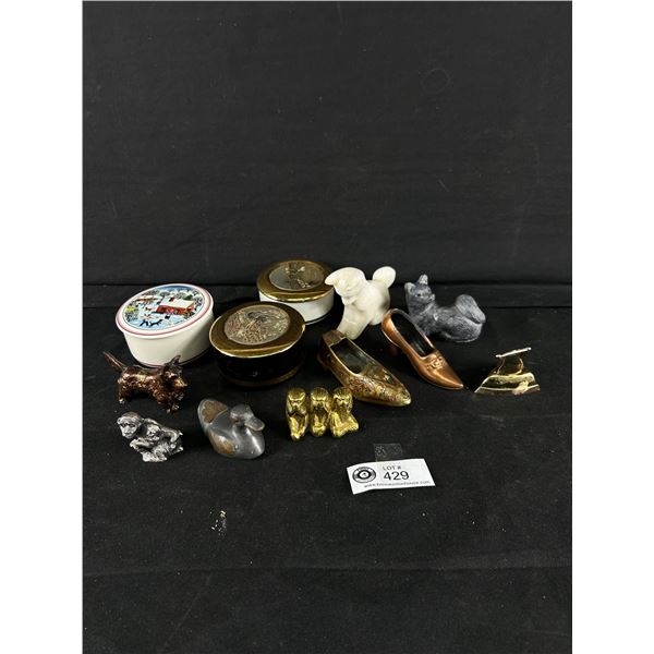 Lot Of Vintage Curios Including  2 Art Of Chokin Trinket Boxes