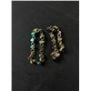 Image 2 : 2 Bracelets, One w/ Genuine Turqouise and One w/ Genuine Garnets